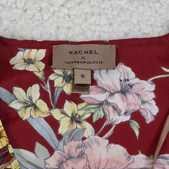 Anthropologie x Kachel Greer Floral Faux Wrap Dress Size 6 - Picture 6 of 8